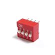 Interruptor Dip Switch 4 Posiciones 2.5mm 10A Rojo