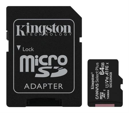 Memoria Kingston Micro Sd 64gb Clase 10 Canvas Select 100mb/s