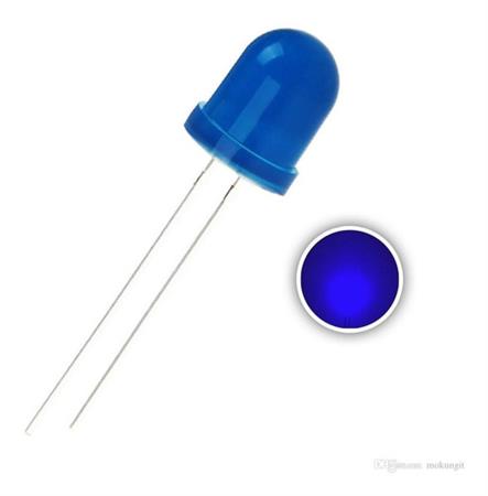 Diodos Led 10 Mm Redondos Color Azul Pack X10 Unidades