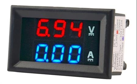 Voltimetro Amperimetro Dc 100 V 10a Display Rojo Y Azul