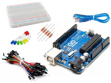 Kit Arduino Uno Starter Protoboard Led Resistencias Cables
